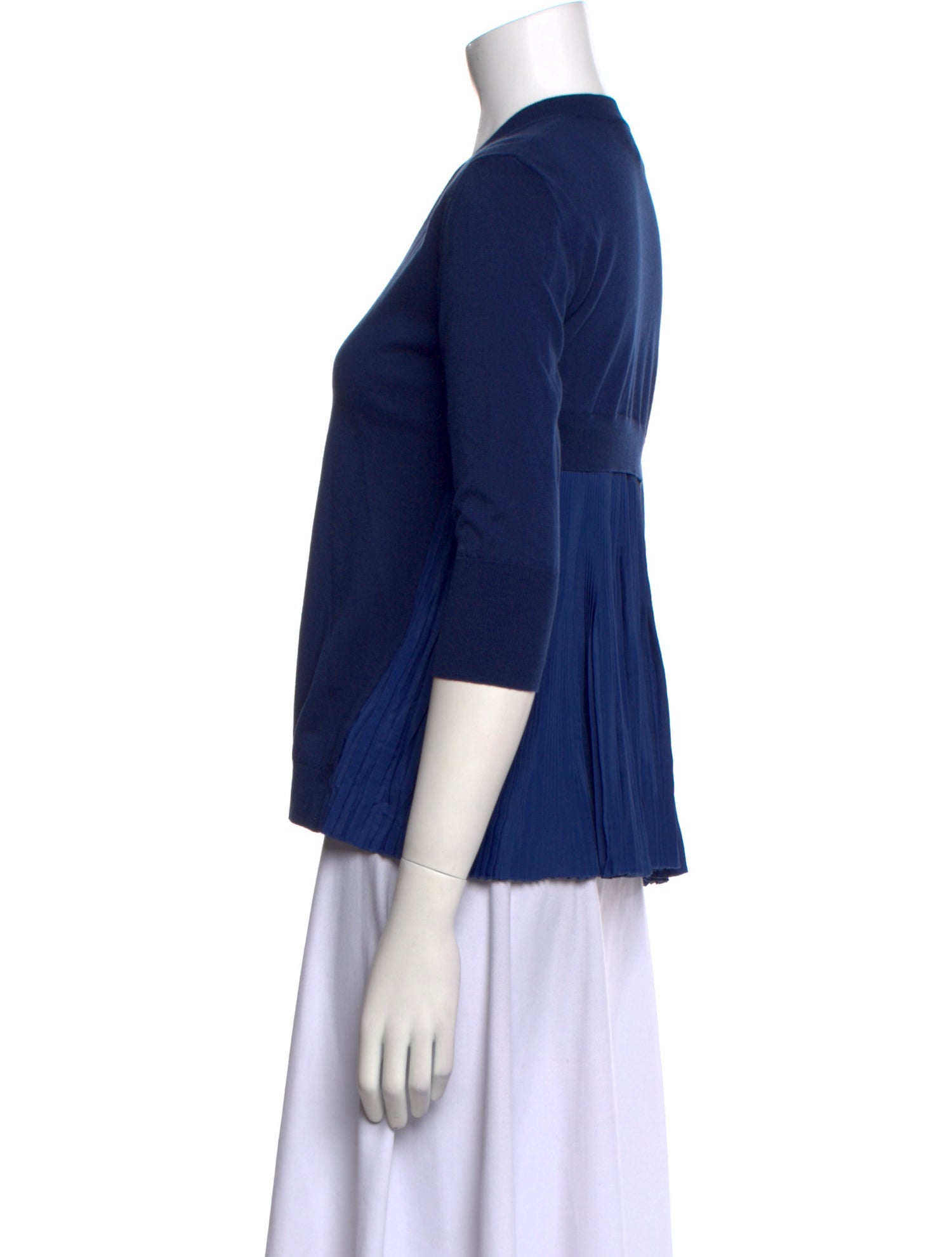 Marni V-Neck Three-Quarter Sleeve Top