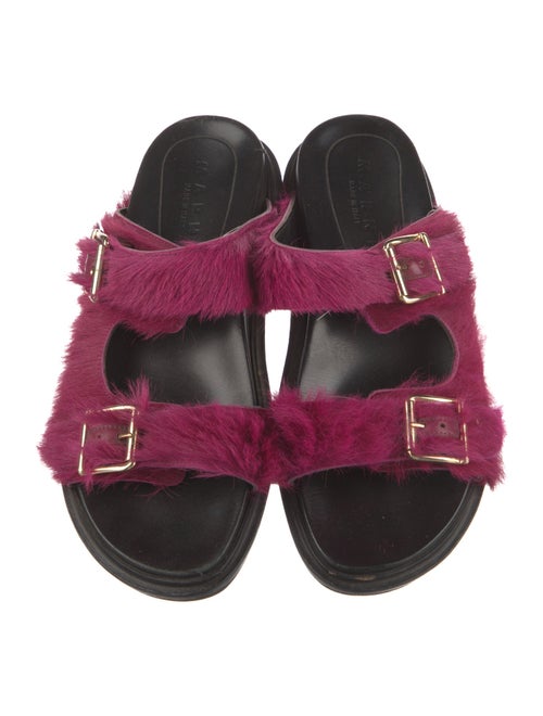 Marni Fur Colorblock Pattern Slides