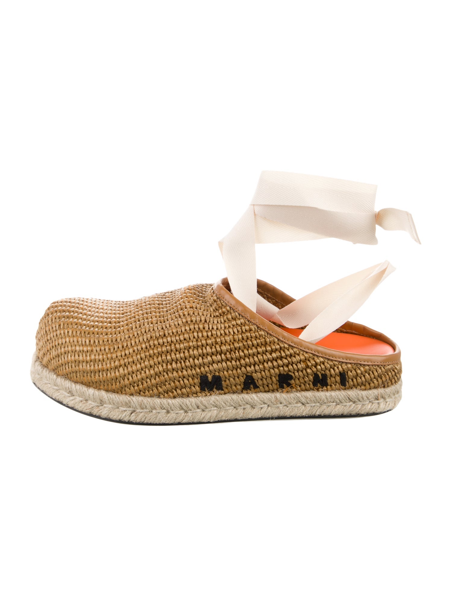 Marni Raffia Plaid Print Oxfords