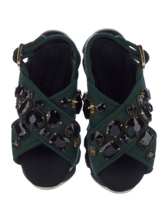 Marni Crystal Embellishments Slingback Sandals