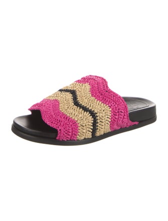Marni Raffia Colorblock Pattern Slides