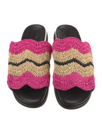 Marni Raffia Colorblock Pattern Slides