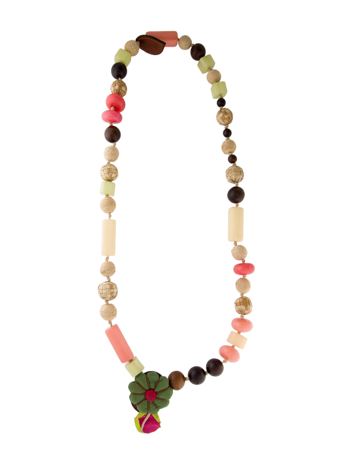 Marni Resin & Wood Flower Collar Necklace