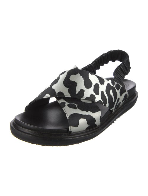 Marni Satin Animal Print Slingback Sandals
