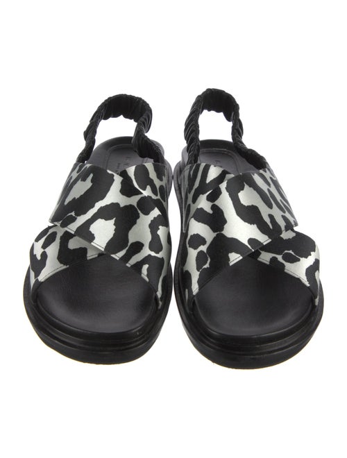 Marni Satin Animal Print Slingback Sandals