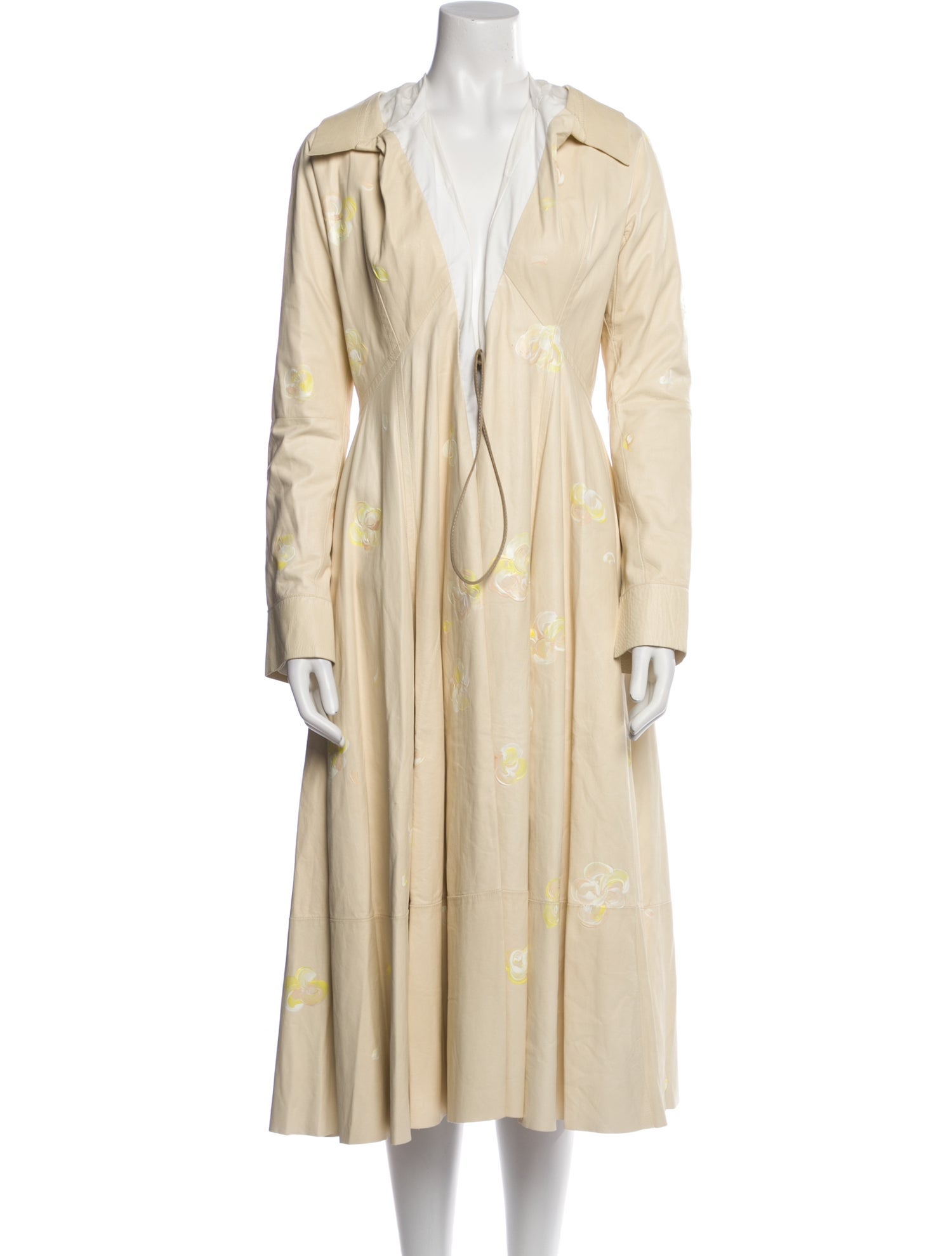 Marni Leather Floral Print Coat