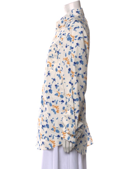 Marni Printed Long Sleeve Button-Up Top