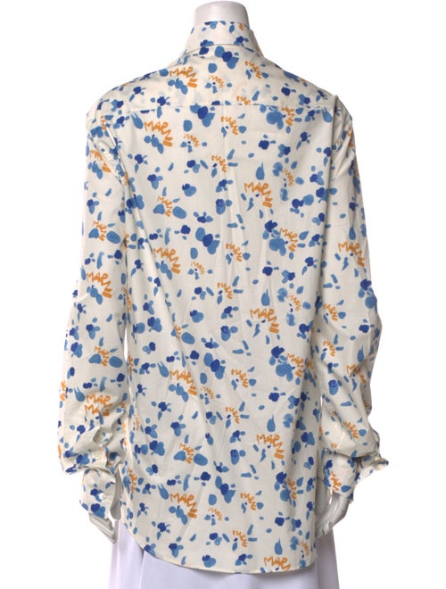 Marni Printed Long Sleeve Button-Up Top