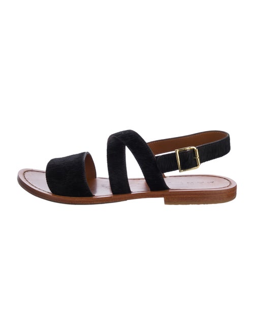 Marni Ponyhair Crystal Embellishments Slingback Sandals