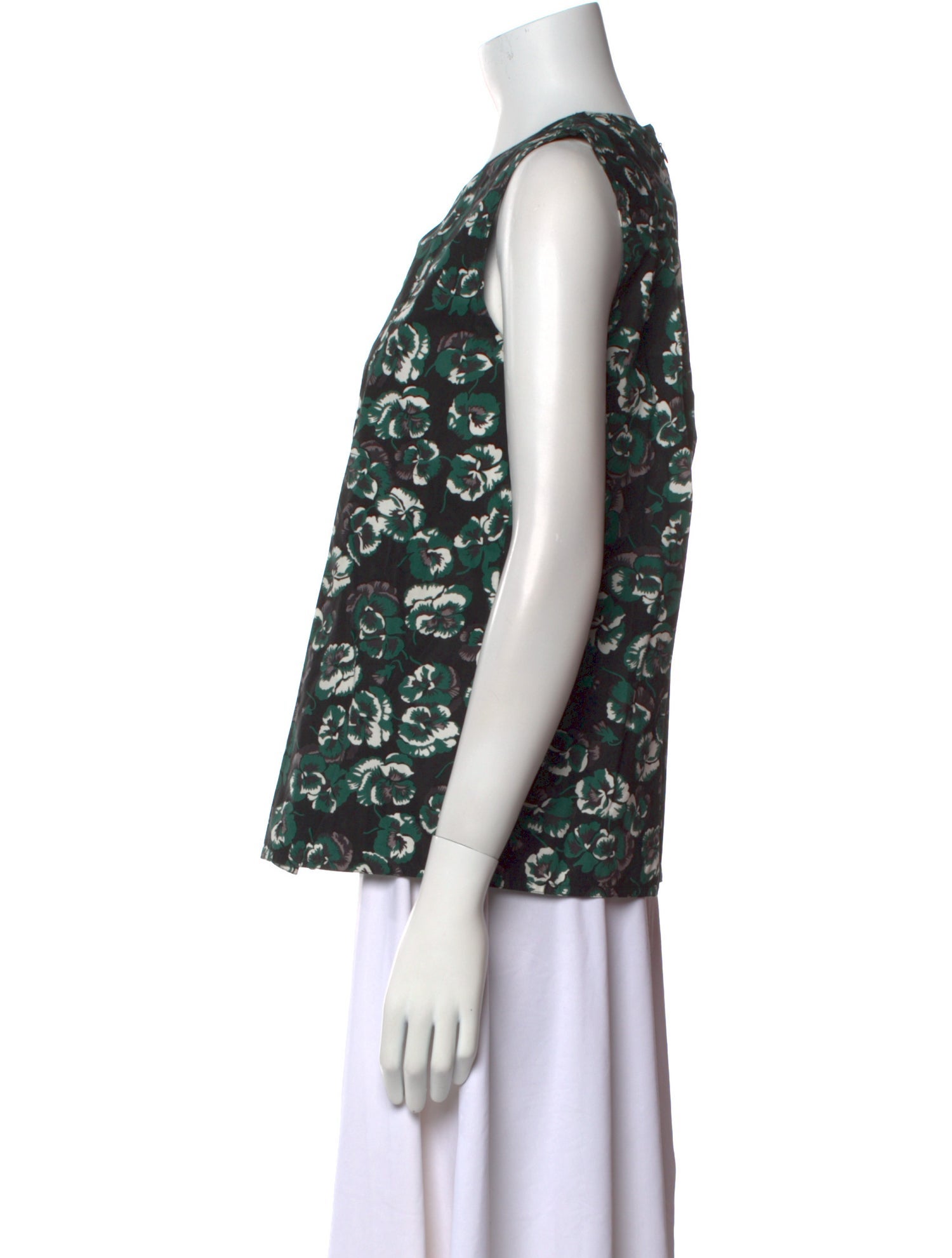 Marni Floral Print V-Neck Top