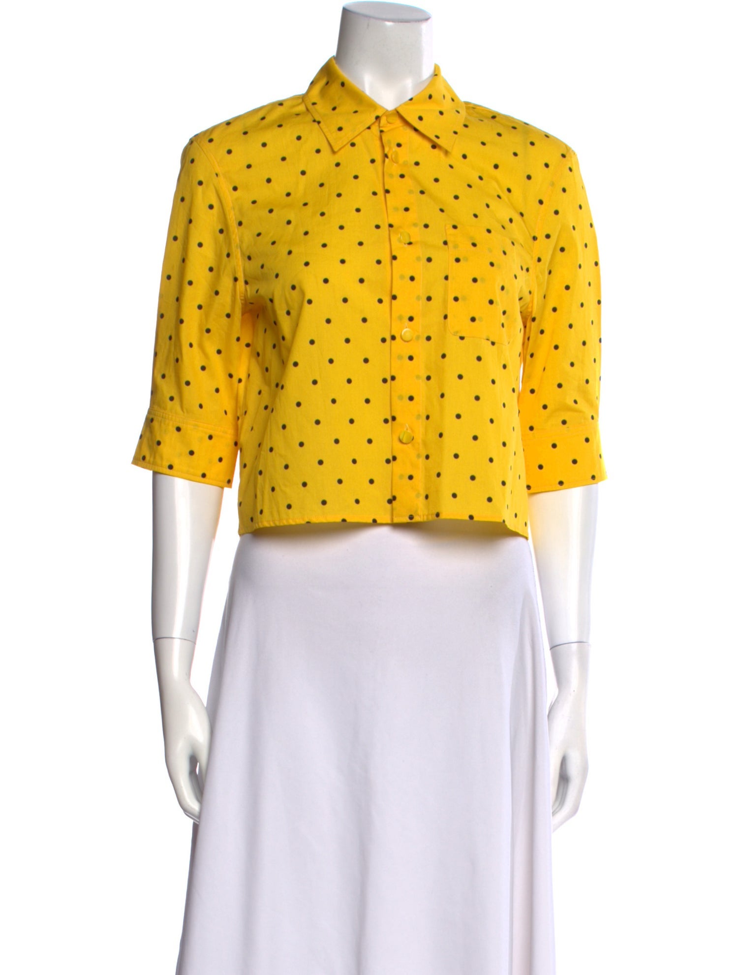 Marni Polka Dot Print Short Sleeve Button-Up Top w/ Tags