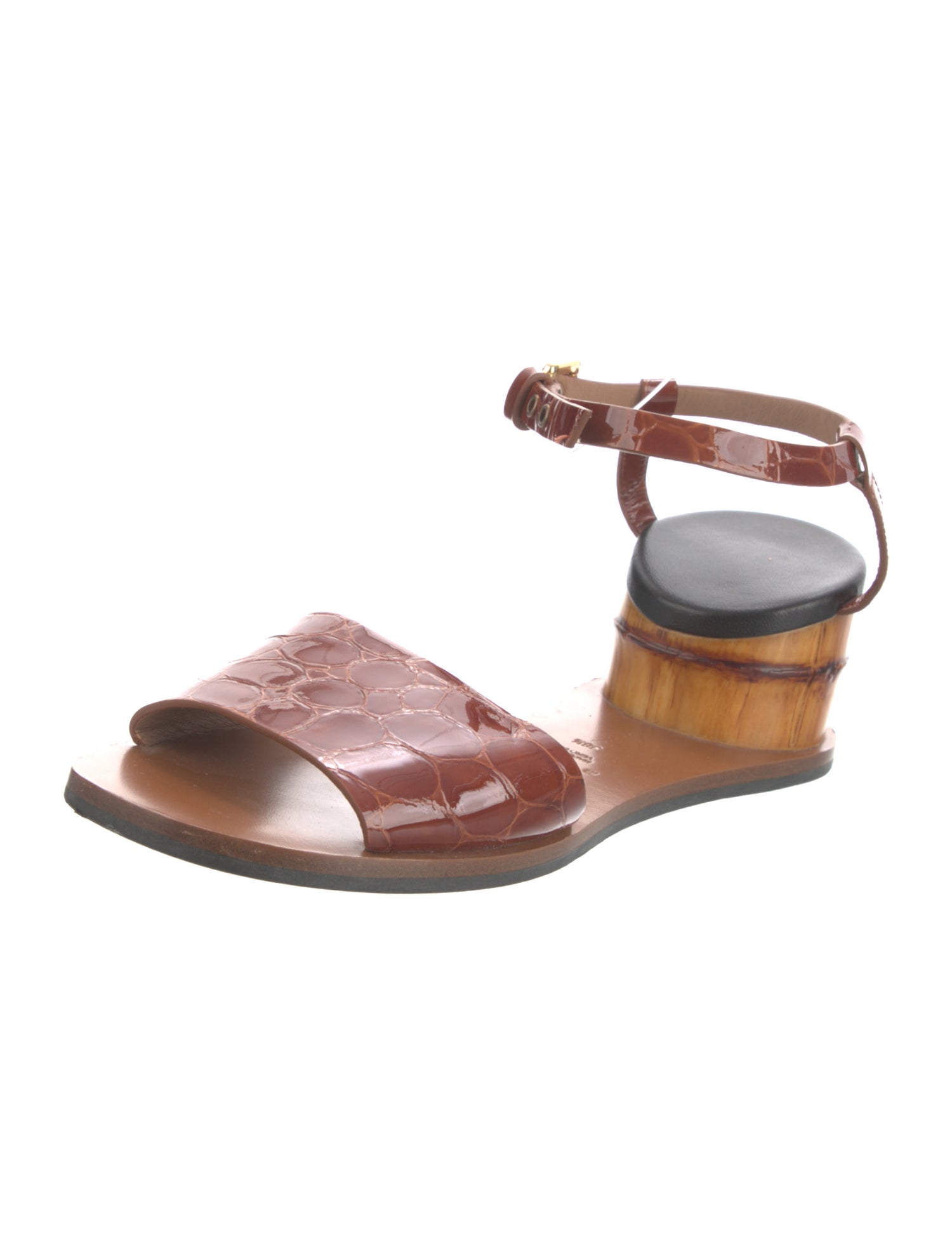 Marni Embossed Leather Slingback Sandals