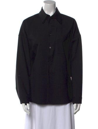 Marni Virgin Wool Long Sleeve Button-Up Top
