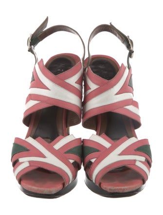 Marni Leather Colorblock Pattern Mules