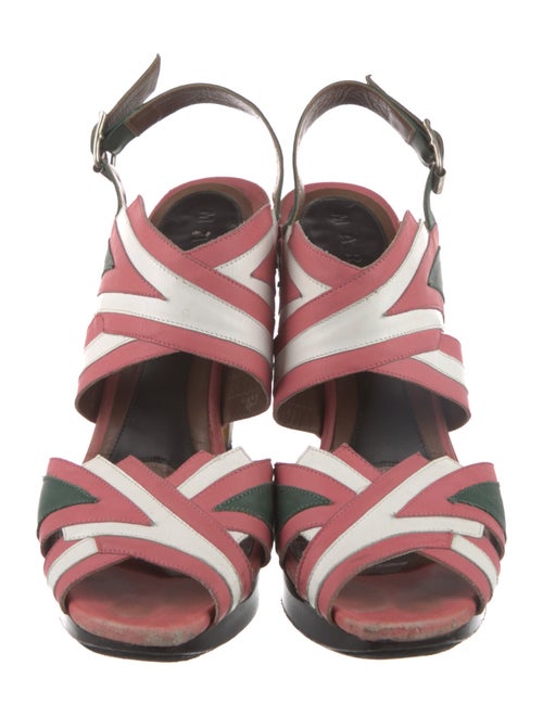 Marni Leather Colorblock Pattern Mules