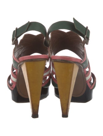 Marni Leather Colorblock Pattern Mules