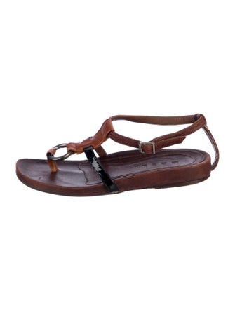 Marni Leather T-Strap Sandals