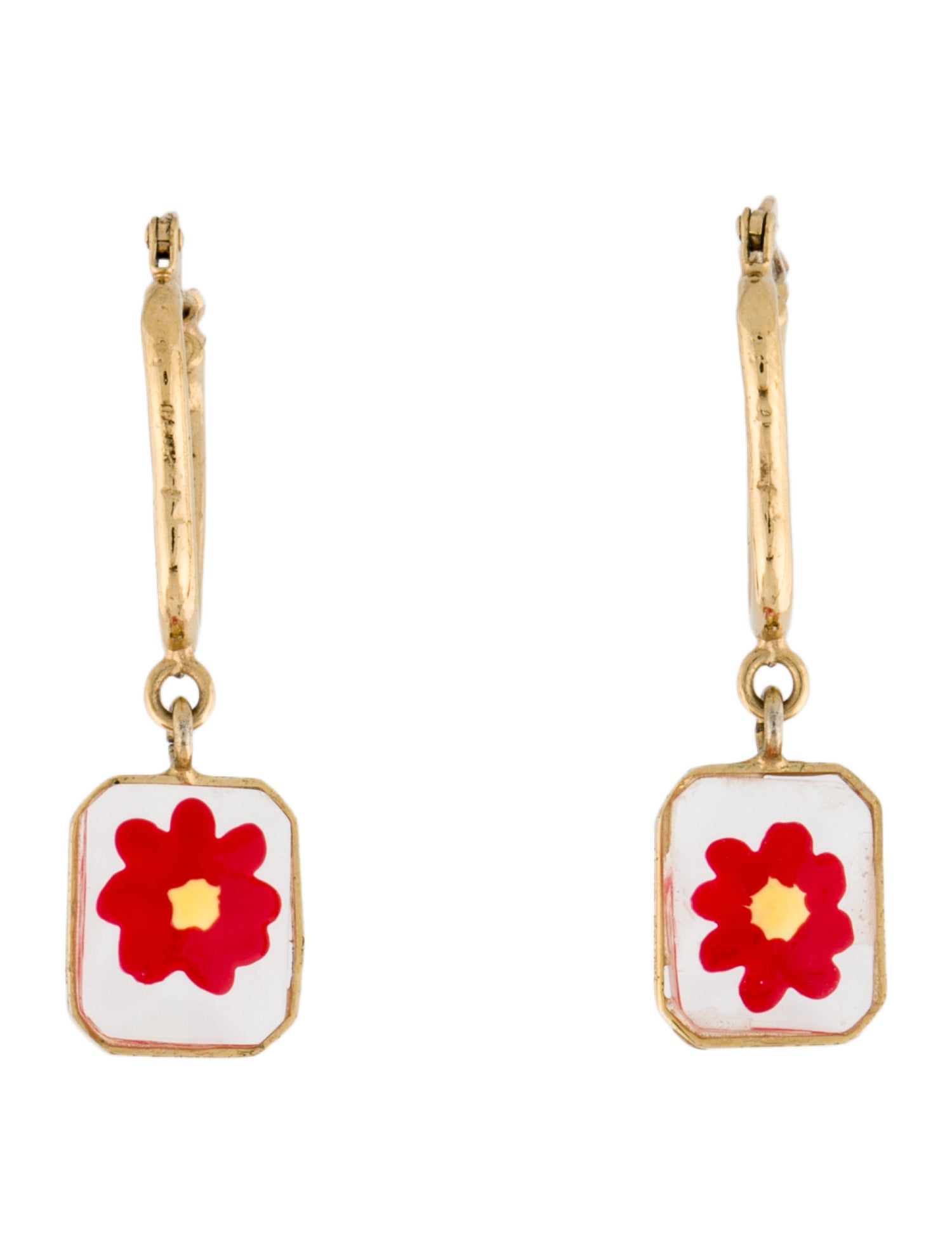 Marni Painted Resin Flower Drop Earrings