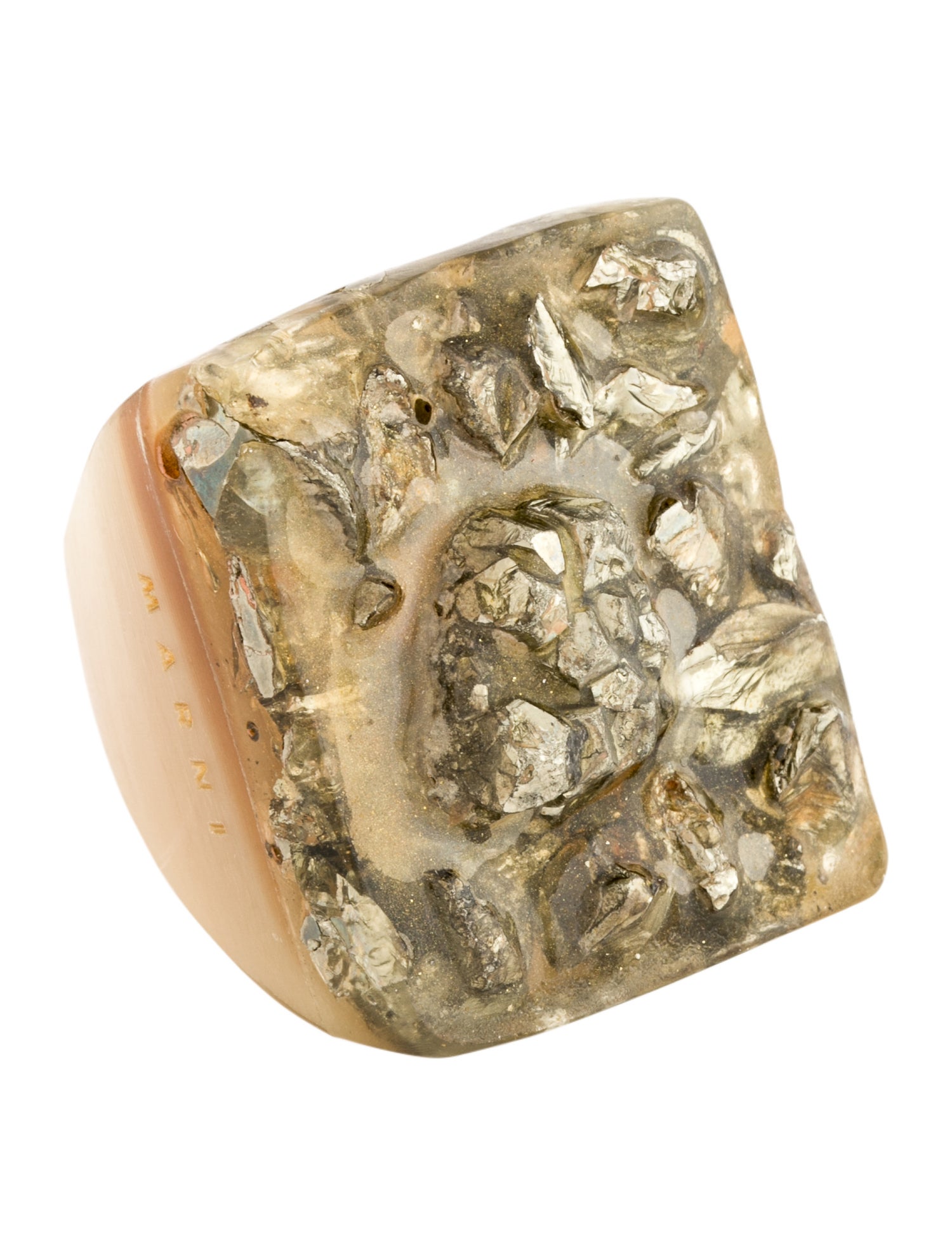 Marni Horn & Resin Cocktail Ring