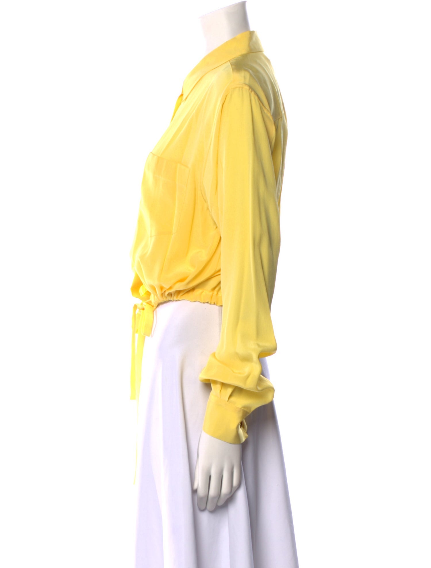 Marni Silk Long Sleeve Crop Top