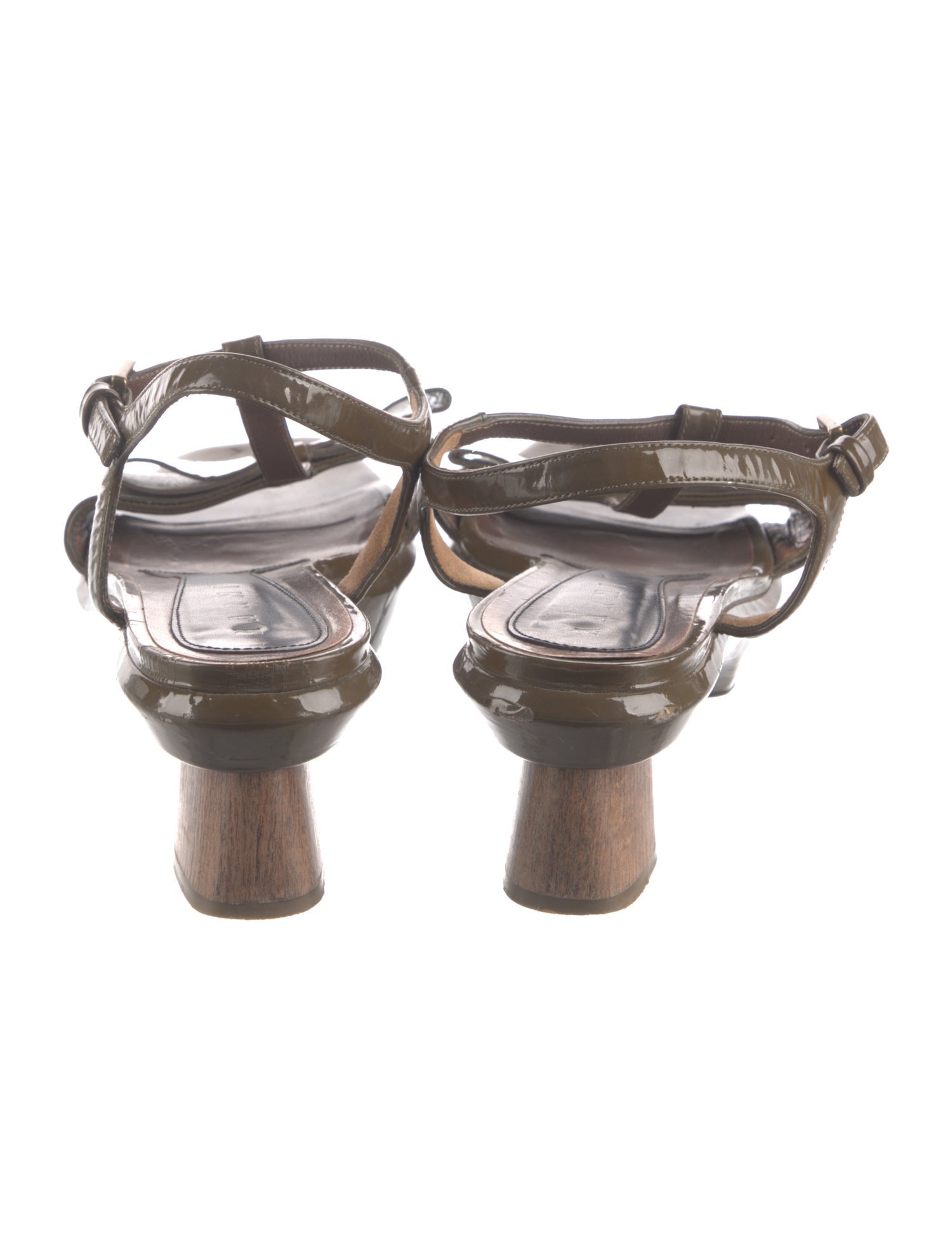 Marni Patent Leather Bow Accents T-Strap Sandals