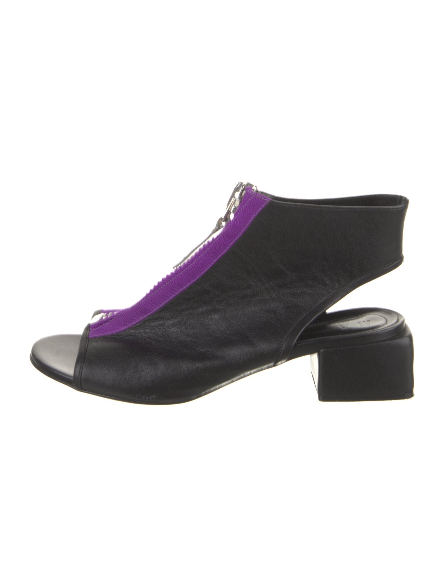 Marni Leather Colorblock Pattern Slingback Sandals