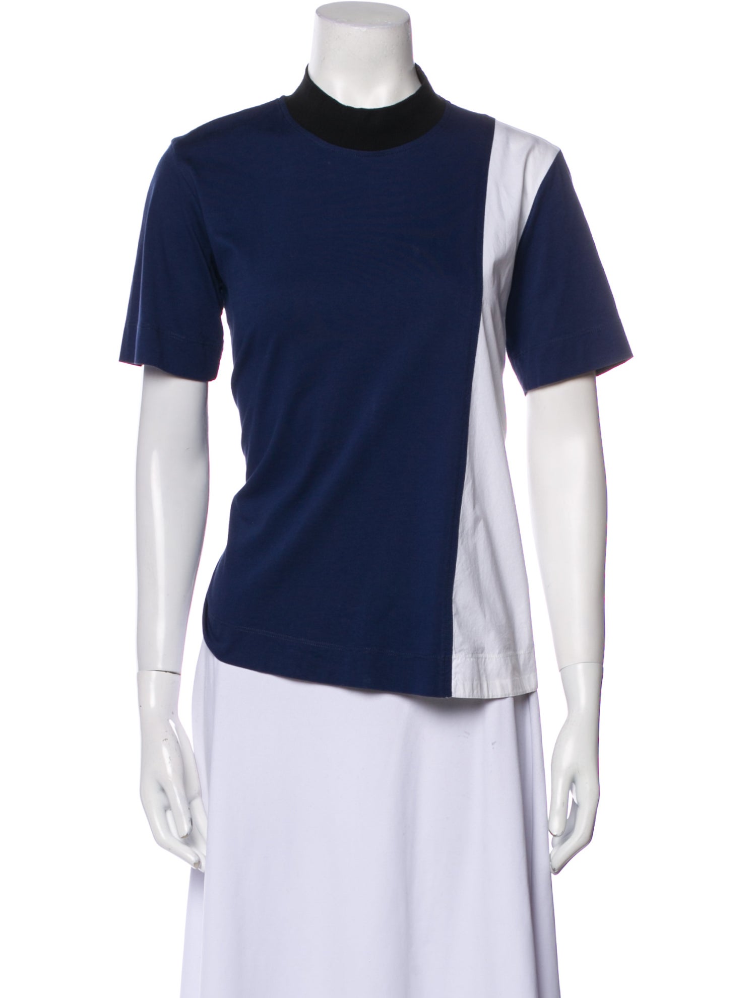 Marni Lace Pattern Mock Neck T-Shirt