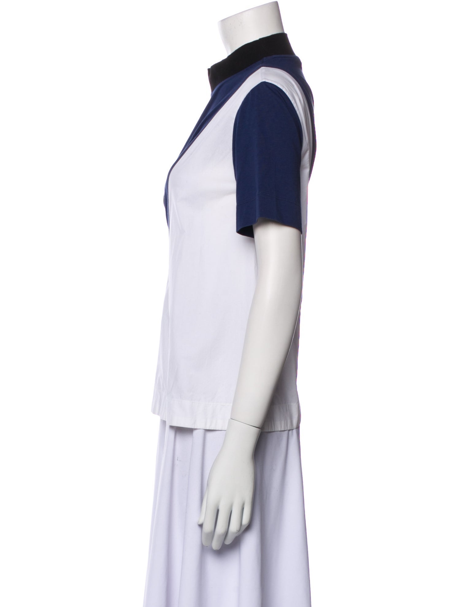 Marni Lace Pattern Mock Neck T-Shirt