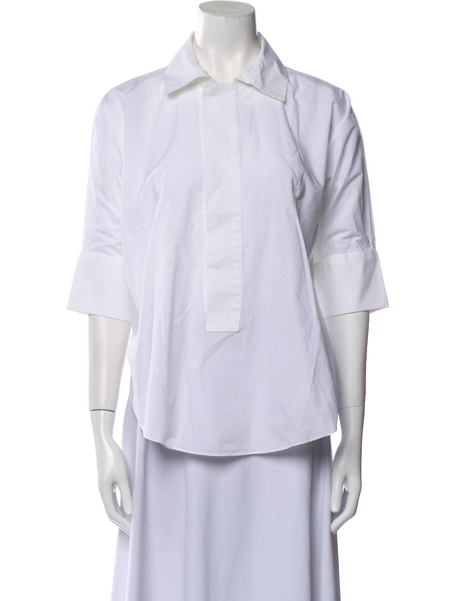 Marni Three-Quarter Sleeve Button-Up Top