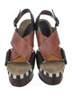 Marni Leather Colorblock Pattern Slingback Sandals