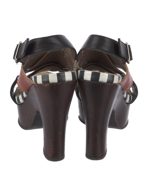 Marni Leather Colorblock Pattern Slingback Sandals