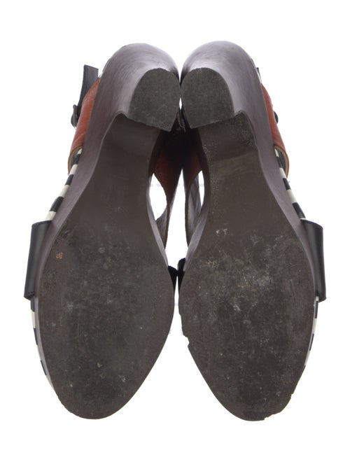 Marni Leather Colorblock Pattern Slingback Sandals