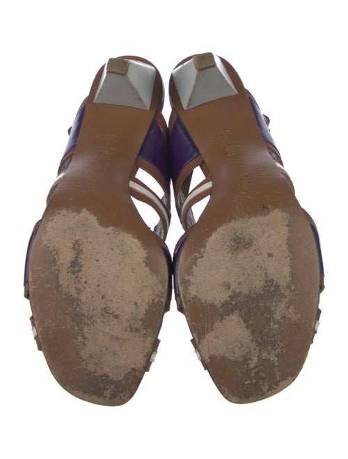 Marni Leather Colorblock Pattern Slingback Sandals