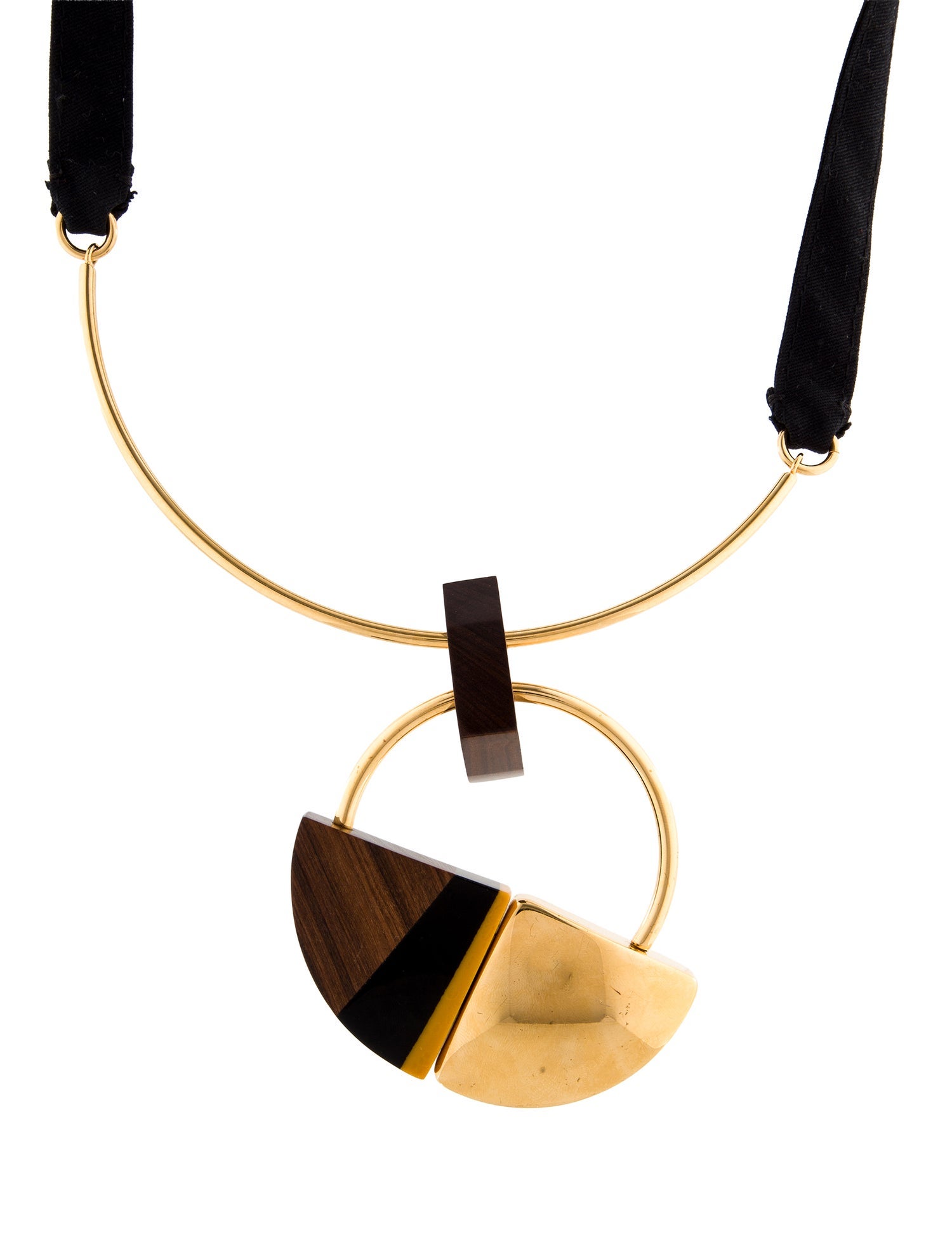 Marni Wood & Resin Pendant Necklace