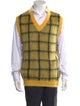 Marni Plaid Print V-Neck Sweater Vest