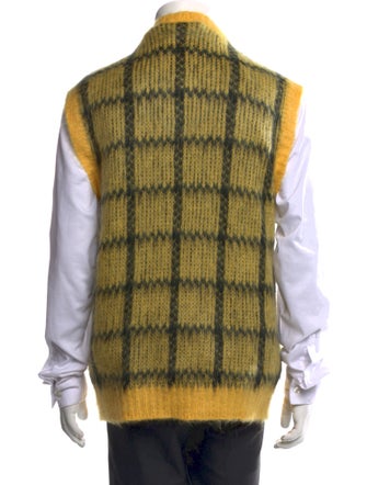 Marni Plaid Print V-Neck Sweater Vest