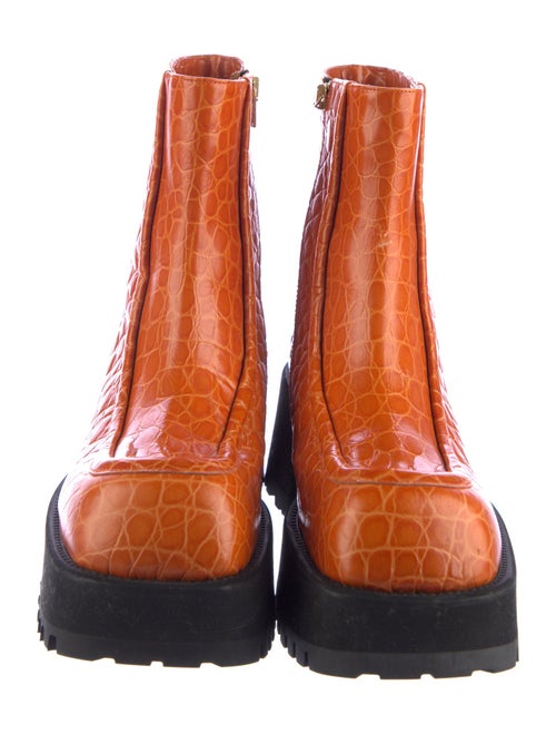 Marni Embossed Leather Combat Boots