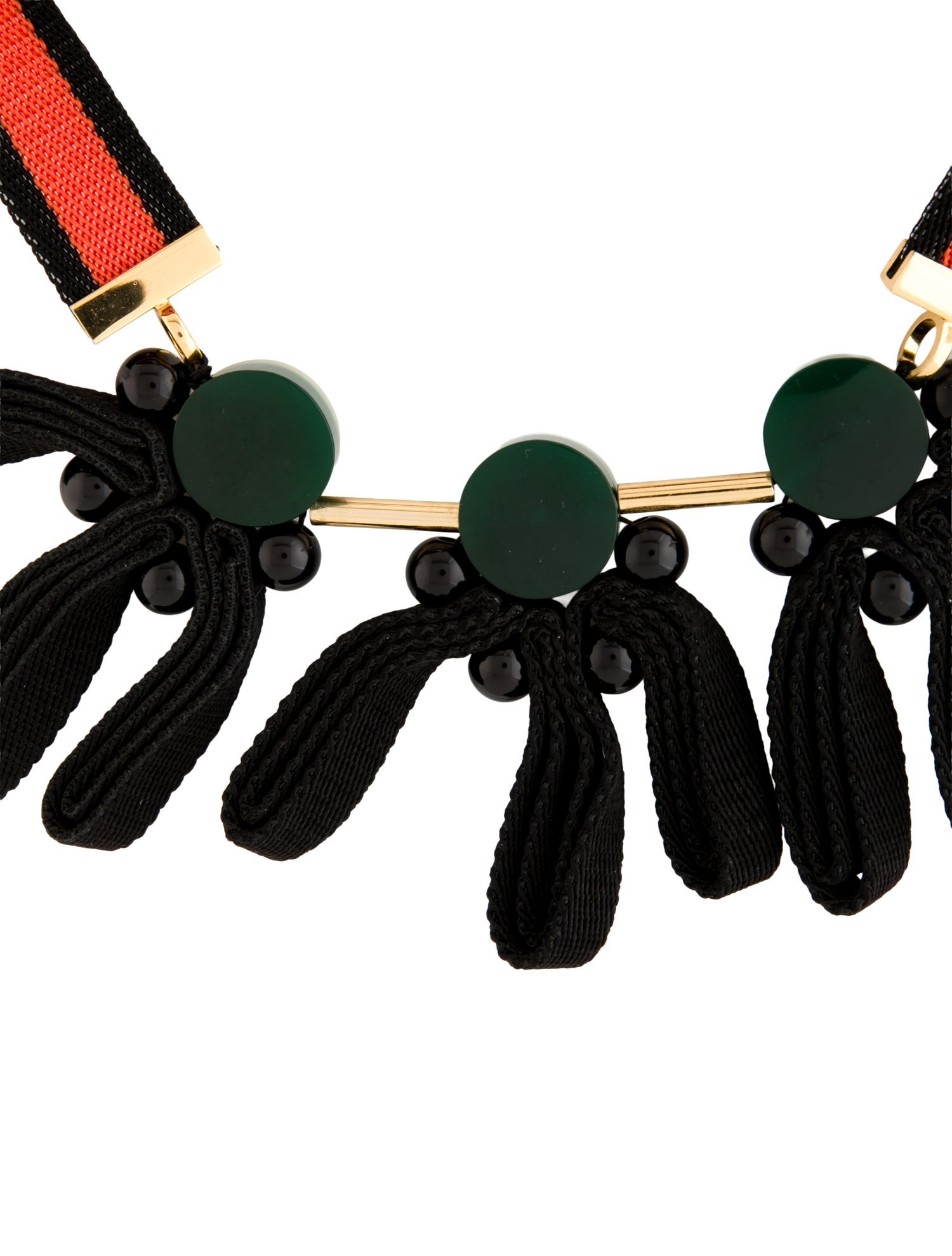Marni Horn, Bead, Resin & Canvas Collar Necklace