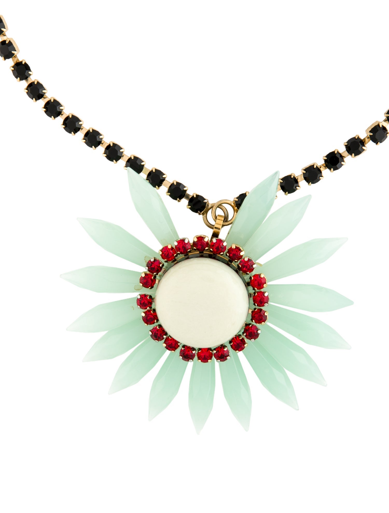 Marni Crystal & Resin Ribbon Pendant Necklace