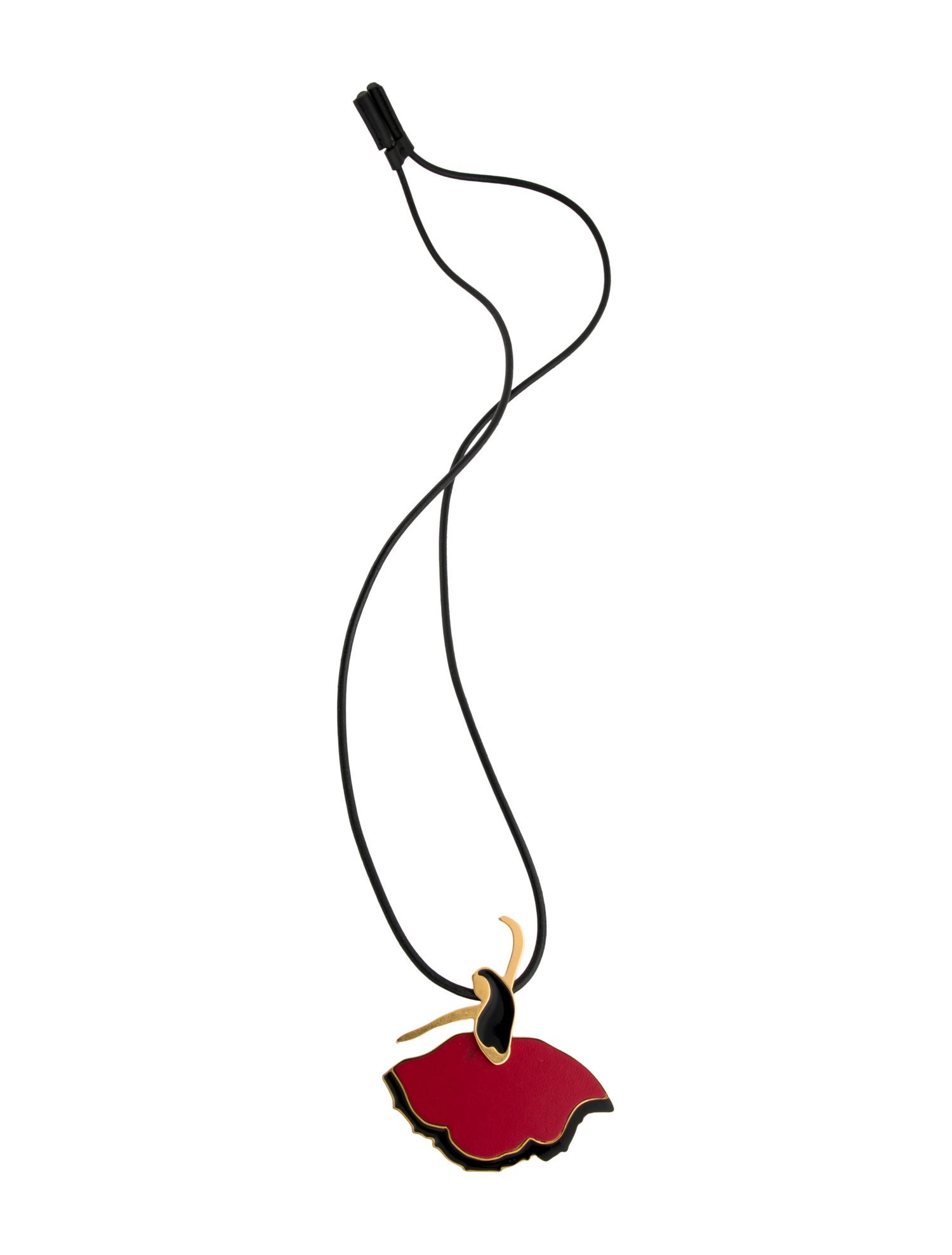 Marni Leather & Enamel Dancer Pendant Necklace