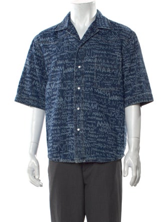 Marni Printed Short Sleeve Denim Shirt w/ Tags