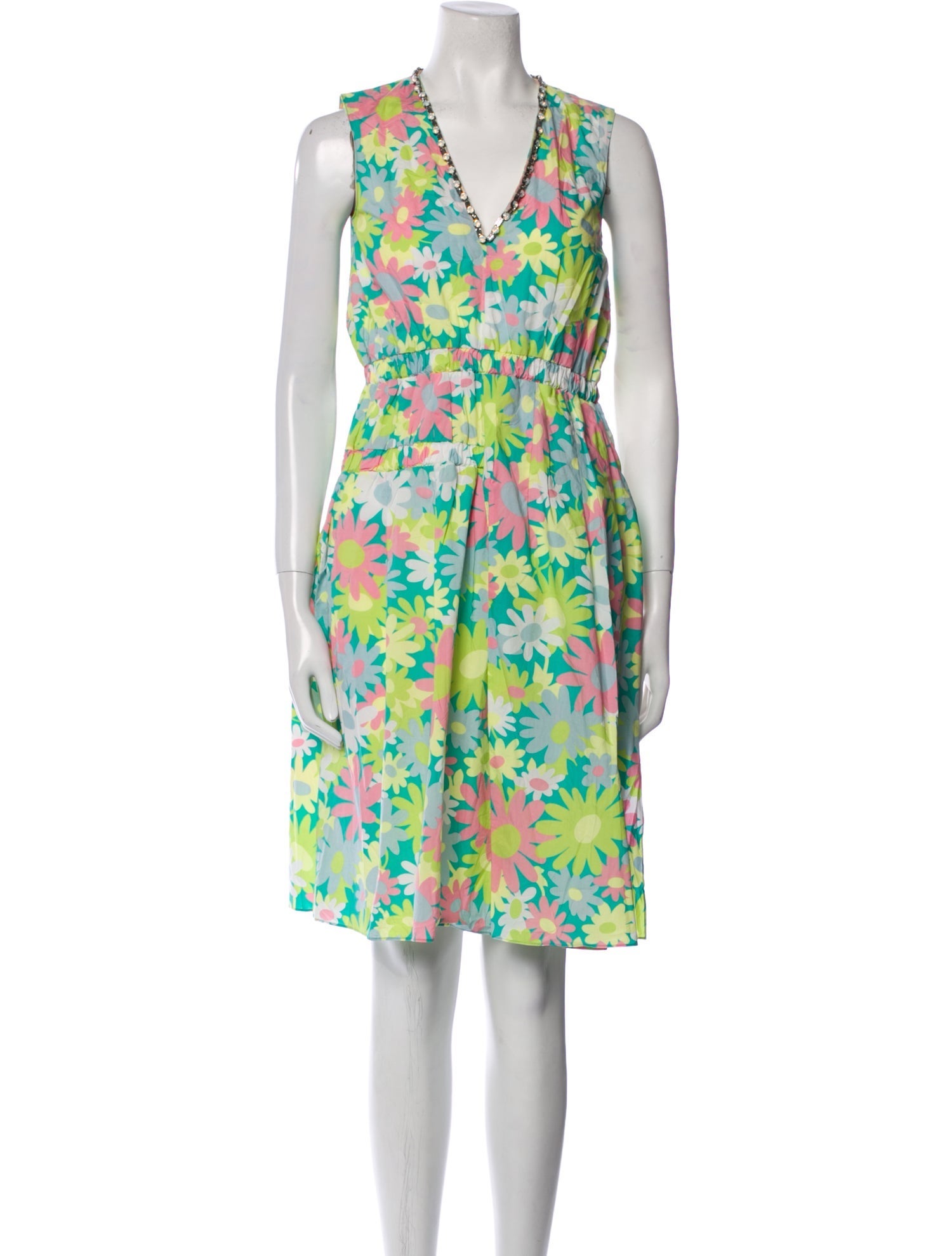 Marni Floral Print Knee-Length Dress