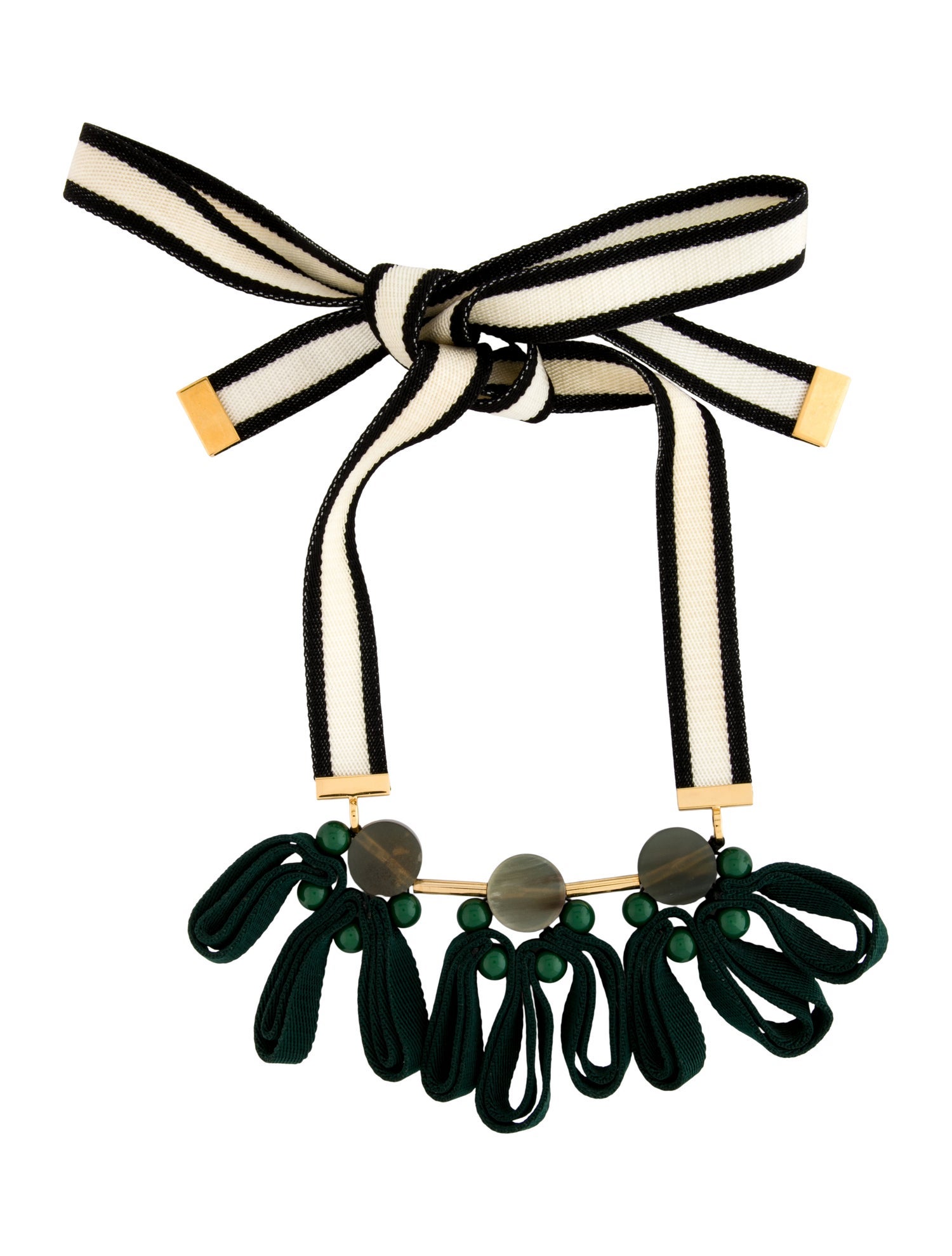 Marni Horn, Resin & Fabric Bead Collar Necklace