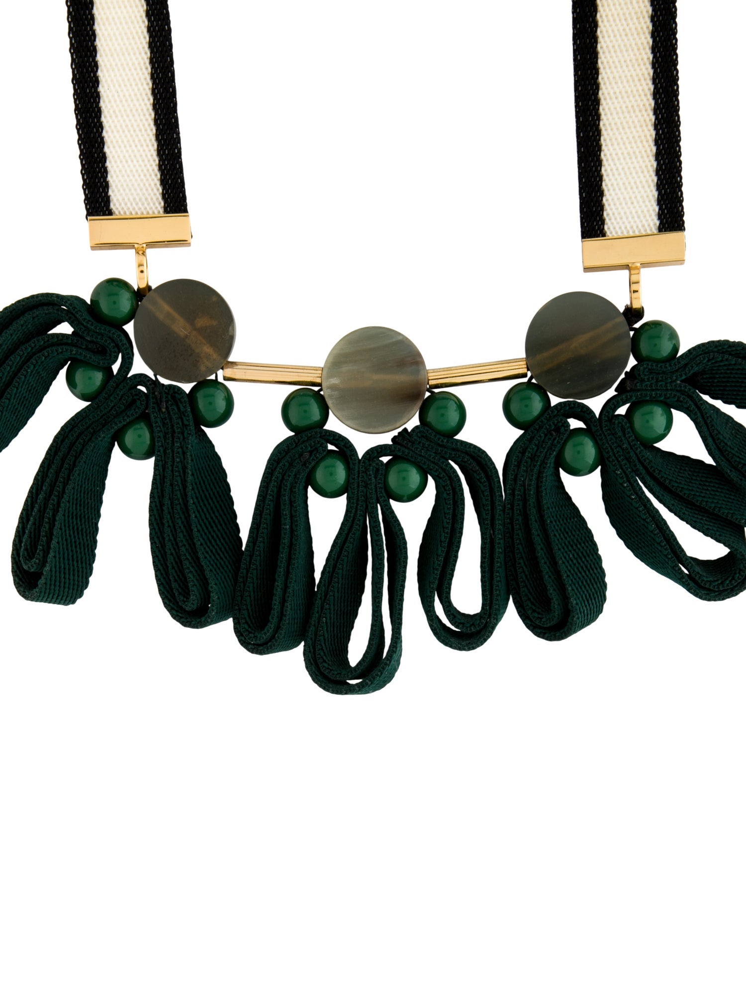 Marni Horn, Resin & Fabric Bead Collar Necklace