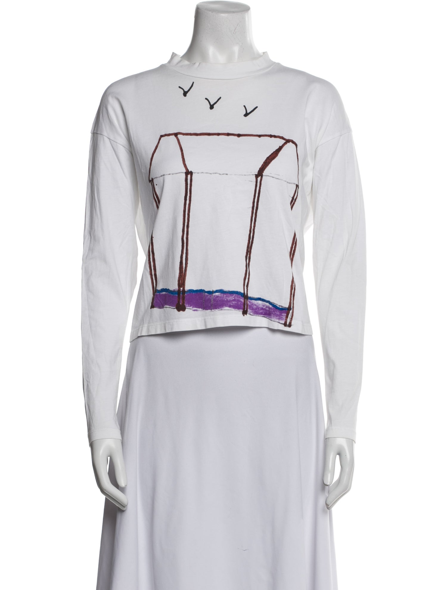 Marni Graphic Print Crew Neck Crop Top