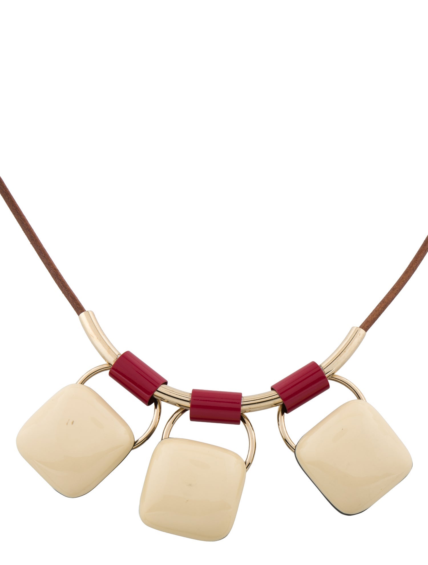 Marni Horn, Leather & Resin Collar Necklace