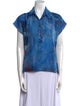 Marni Printed Short Sleeve Button-Up Top