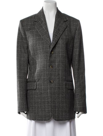 Marni Virgin Wool Plaid Print Blazer