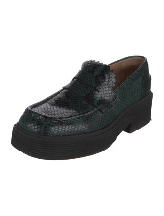 Marni Snakeskin Scalloped Accent Loafers