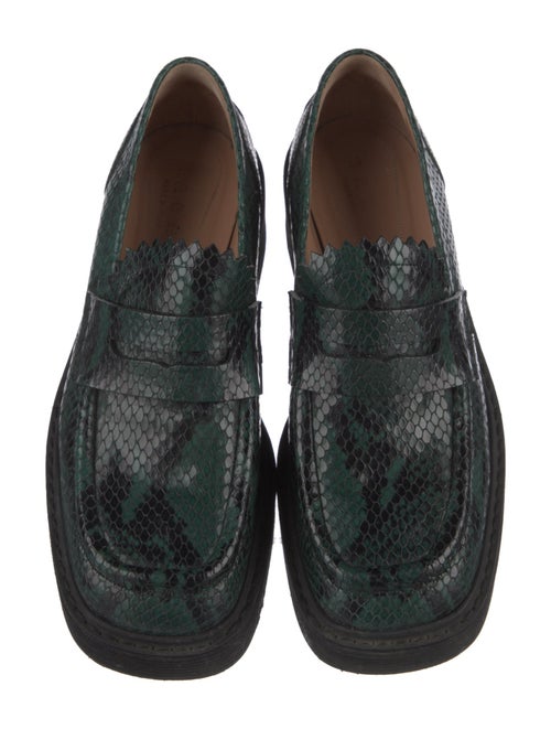 Marni Snakeskin Scalloped Accent Loafers
